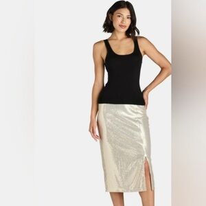 Time and tru New year Size‎ XXL (20) Gold  Sequence Skirt midi holiday Christmas